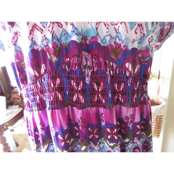 Elegant Tantrums Tie Dyed Sleeveless V-Neck Long Dress Multi-Color Size Medium - Picture 8 of 11